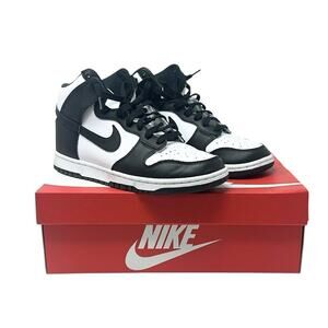 Nike Dunk Sneakers Black and White High Top Shoes Size 9.5
